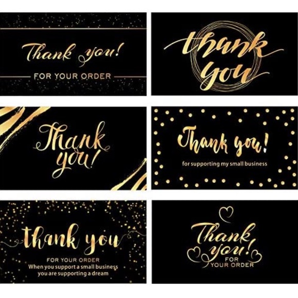 Other - 25 Premium Thank you cards- Black with gold